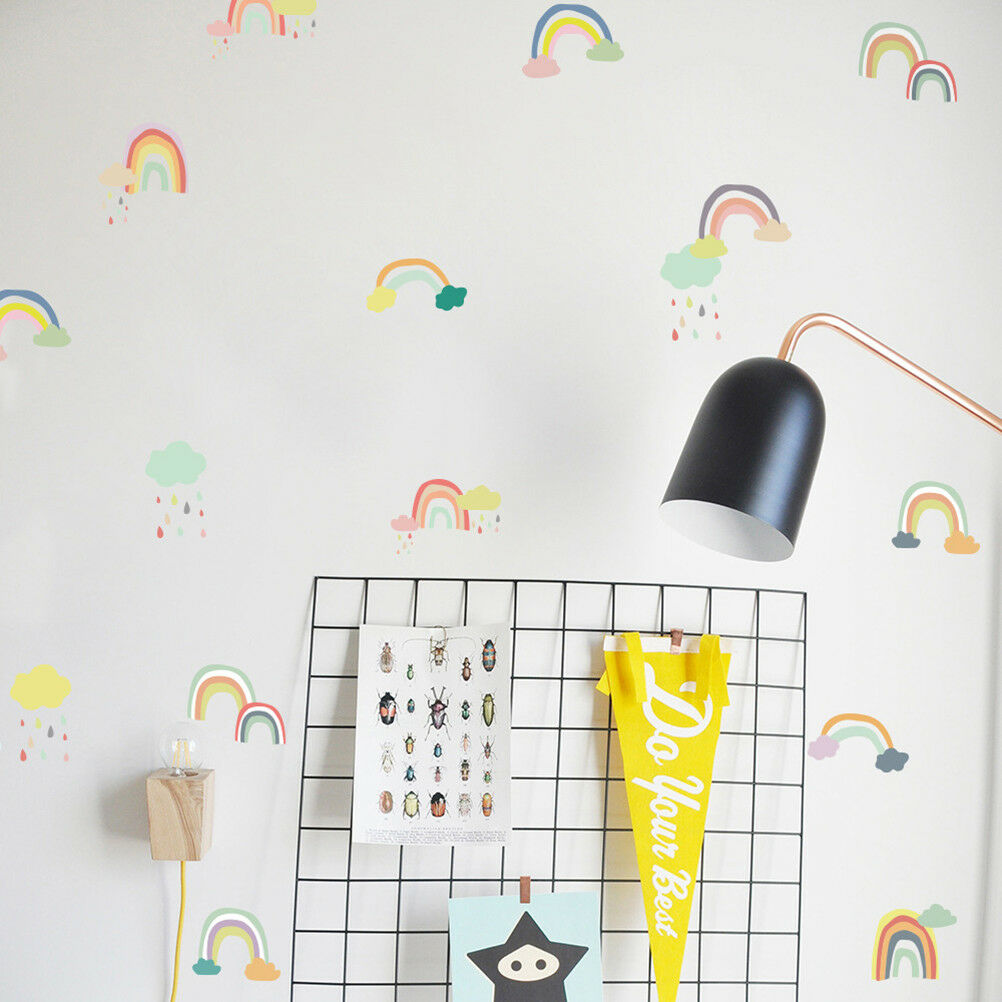24pcs Cartoon Rainbow Cloud Wall Stickers PVC Baby Room Decoration Wall D.l8