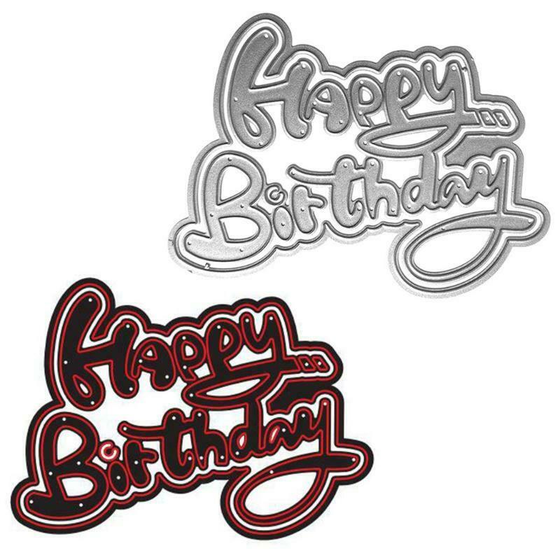 Curved Happy Birthday Metal Cutting Dies Stencil DIY Scrapbook Card Template