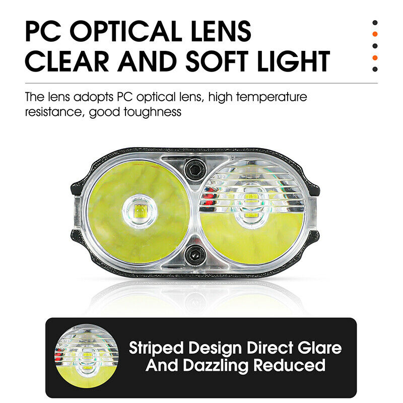 Bicycle Light USB Rechargeable Headlight Cycling LED Flashlight Lamp Waterproof