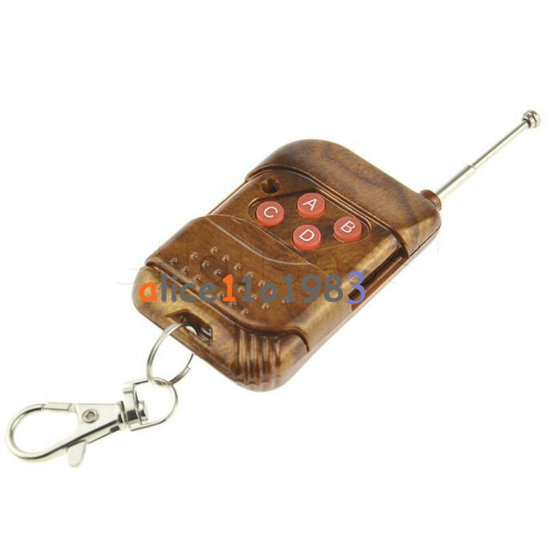 DC 12V 4 Channels Wireless Remote Control Switch Peach Wood Transmitter Receiver