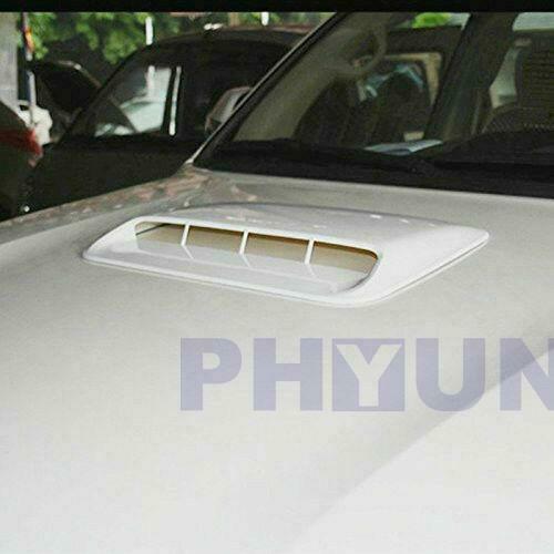 White ABS Car Air Flow Intake Hood Scoop Vent Bonnet Decorative Cover Universal