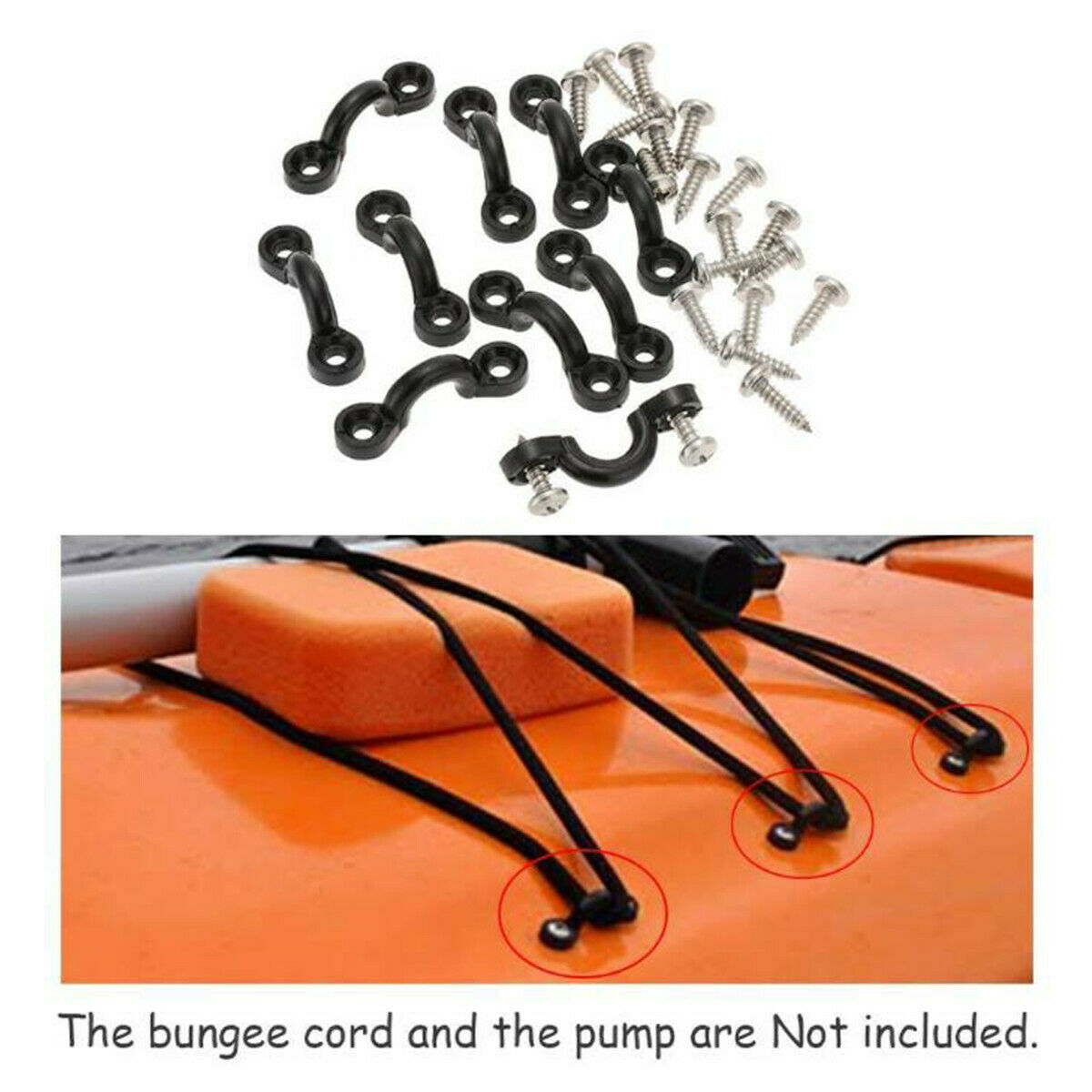For Kayaks Canoe C Buckle Set With 20 Screws Equipment Pad Eye Nylon Deck Loop