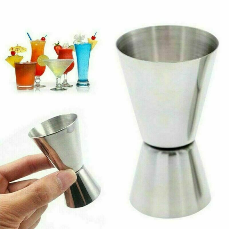 Quality Steel Jigger Single Double Shot Drink Spirit Measure Cocktail Measure^