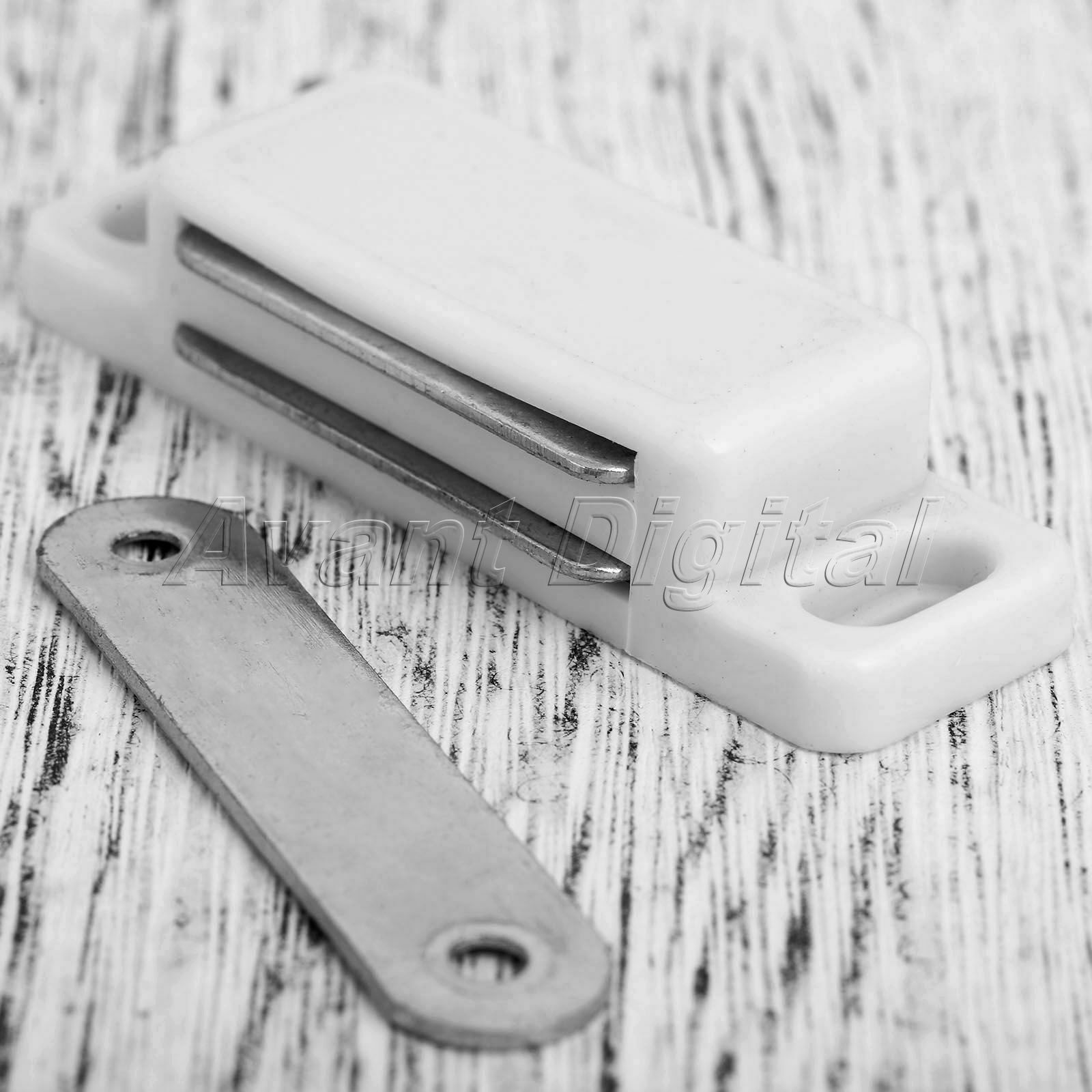 New 2x Magnetic Cupboard Door Catch Strong Furniture Cabinet Latches & Screws