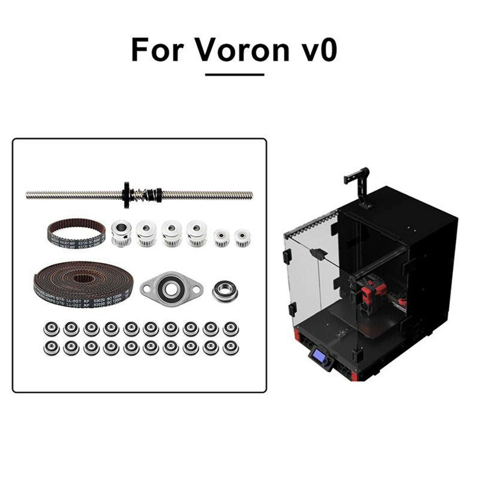 Belt Drive Kit, F688 F623 Bearing Synchronous Wheel Open Timing Belt 20T 16T