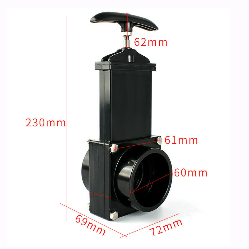 50MM RV Sewer Standard Waste Valve Dump Drain with Plastic Handle for Campervan