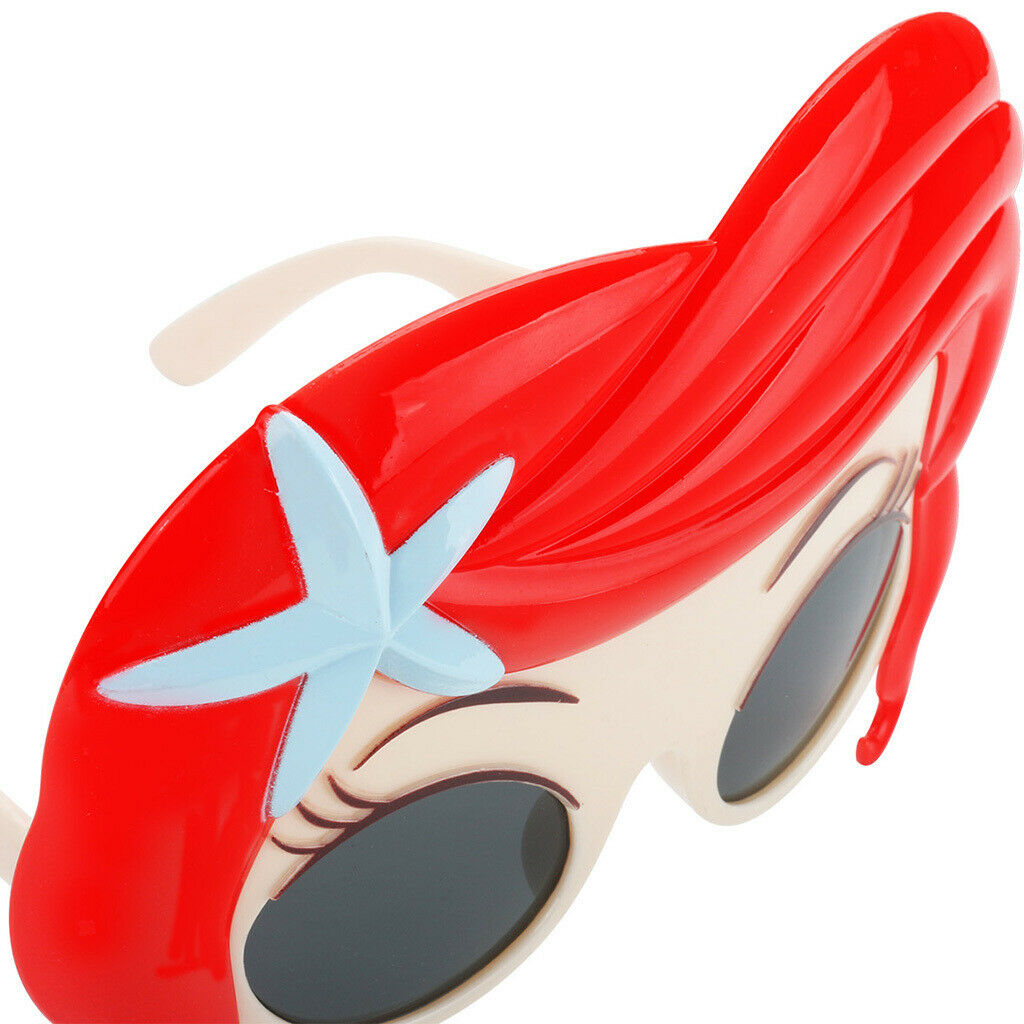 Red Hair Mermaid Glasses Party Favors, Photo Booth Props Ocean Pool Party