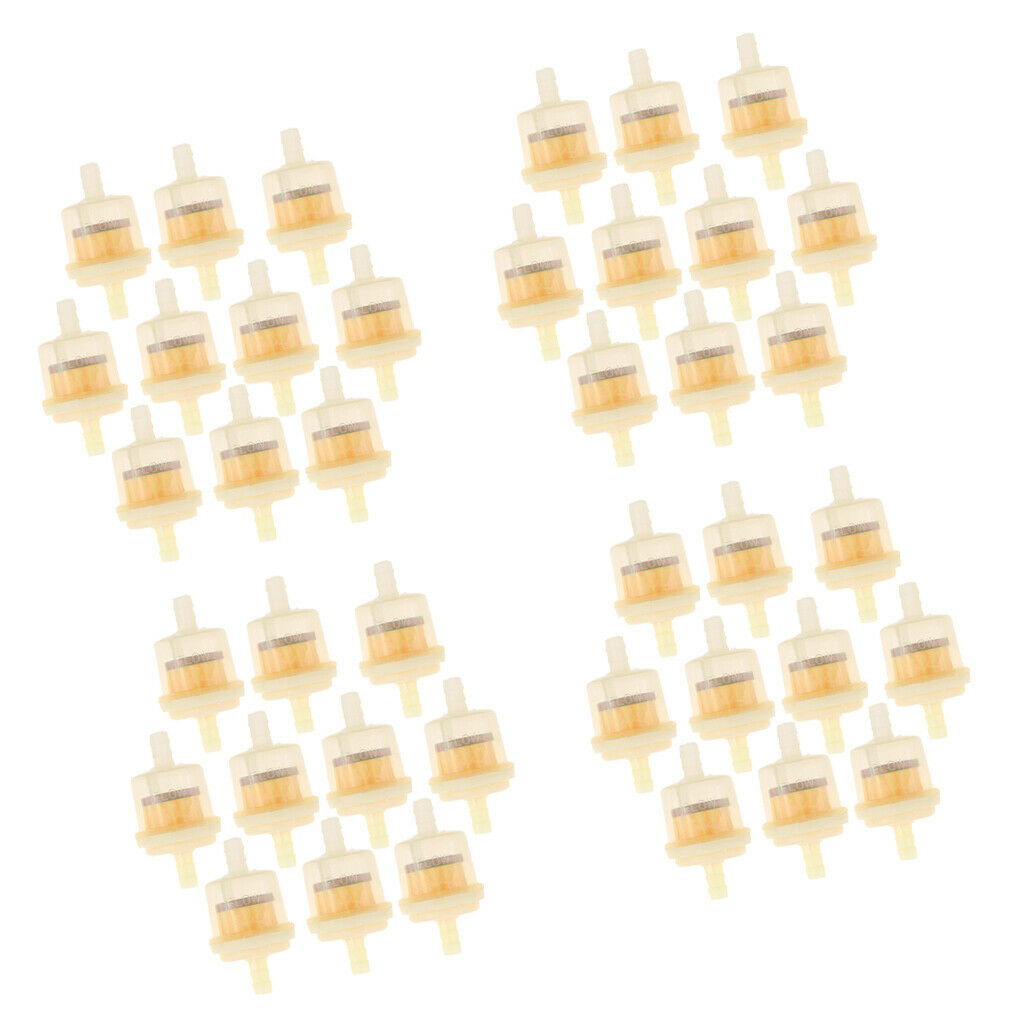 40 Pcs Plastic Motorcycle Petrol Inline Fuel Filter for 1/4'' - 5/16'' Pipes