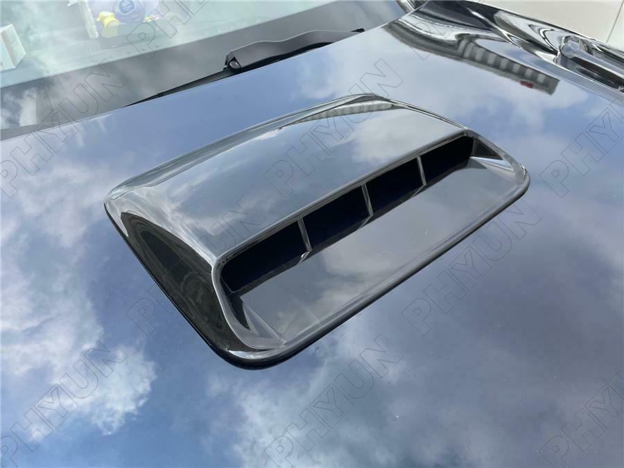 1x Glossy Black Car Air Flow Intake Hood Scoop Vent Bonnet Decor Cover Universal