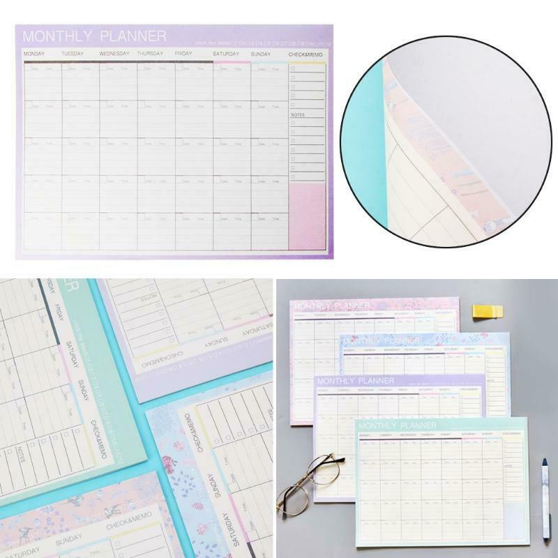 Monthly Paper Pad 20 Sheets DIY Planner Desk Agenda Gift School Office Supplies