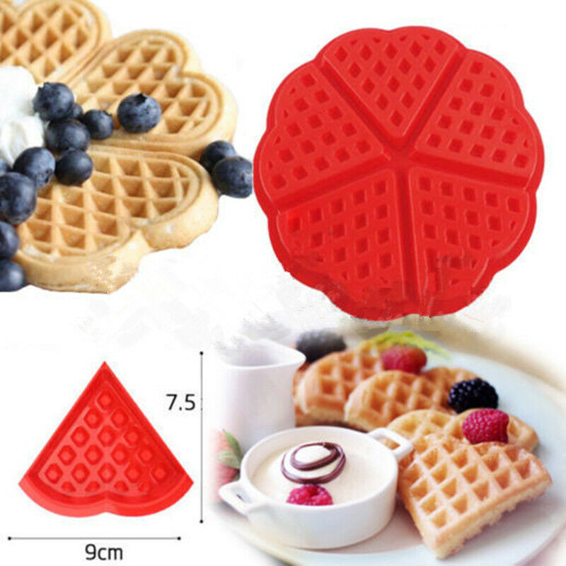 Baking Heart Shape Silicone Waffle Mold Cake Mould Non-stick Kitchen Bake.l8