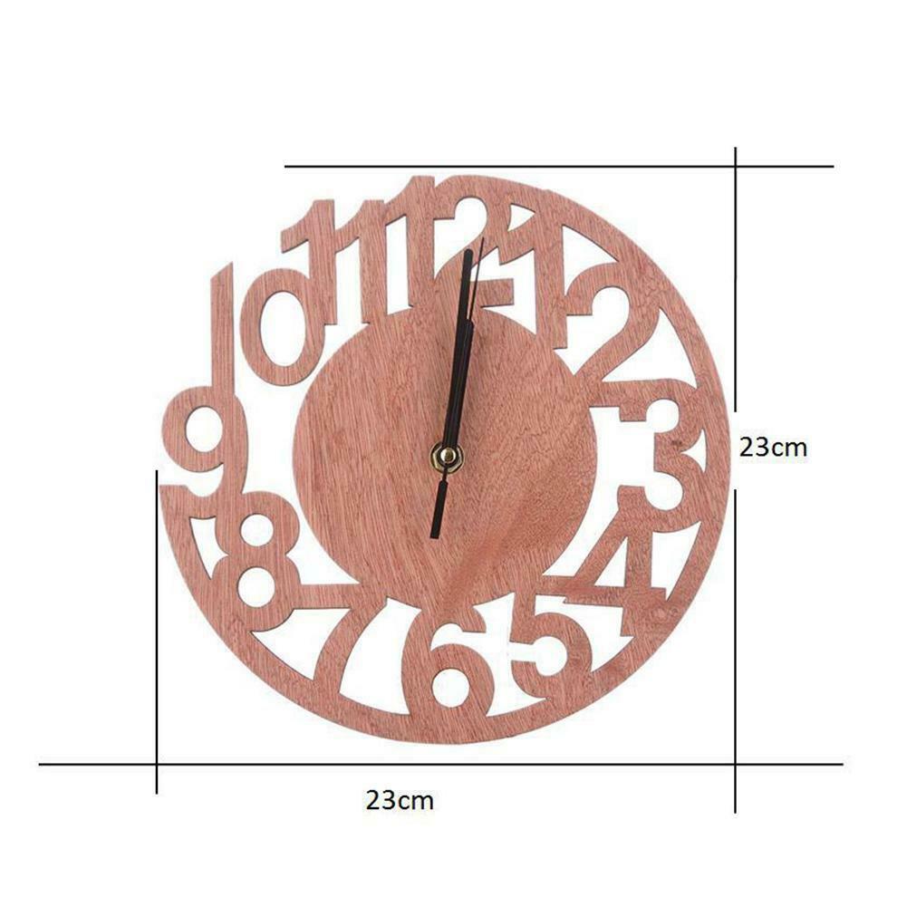 Round Wall Clock Wood Clocks Home Decorative Watch for Living Room Bedroom
