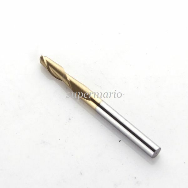 10x 1/8" Titanium Coated 2 Two Flute Carbide Ball Nose End Mills CNC Bits 12mm