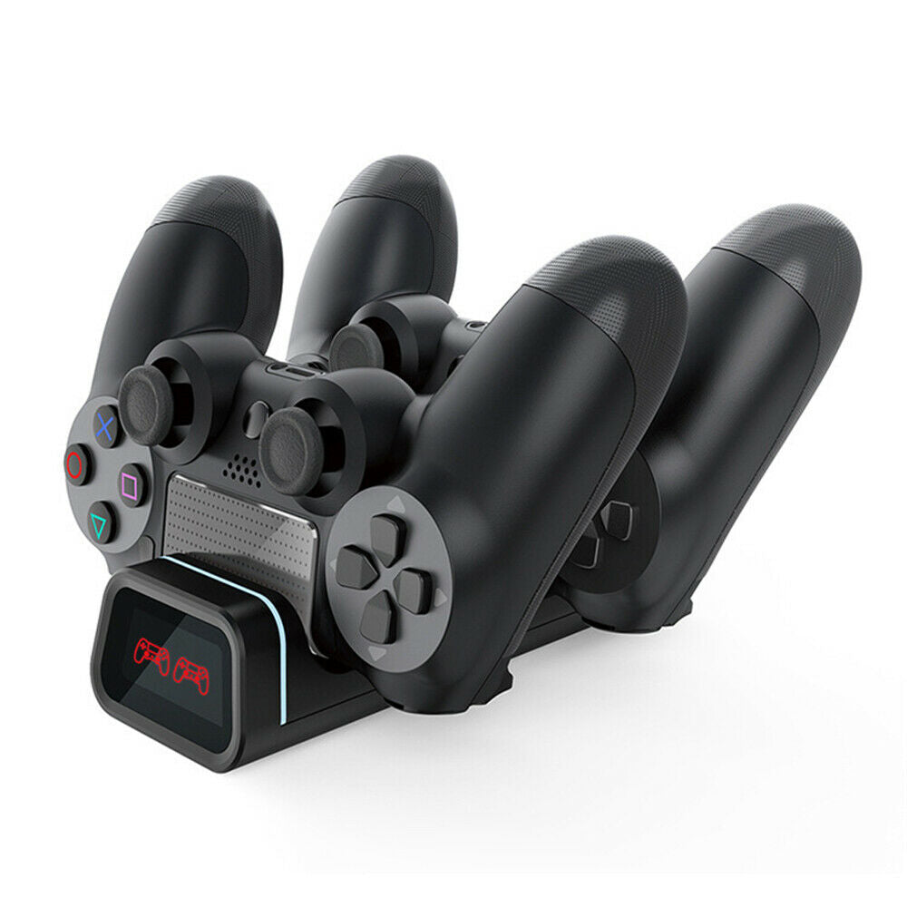 For PS4 Controller Charging Dock Dual Charger Stand with Status Display Screen