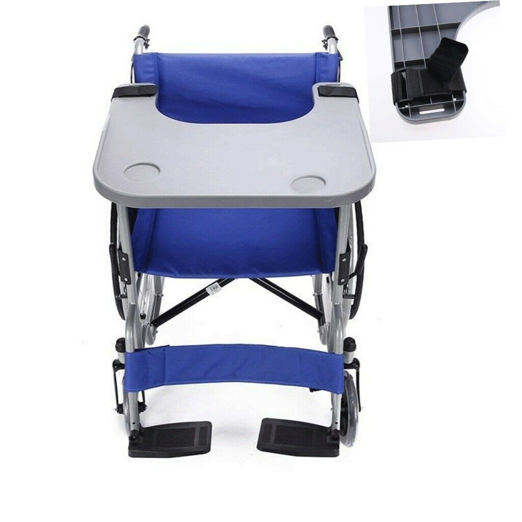 Wheelchair Tray Table with 2 Cup Holder Portable Lap Tray for Disabled Patient