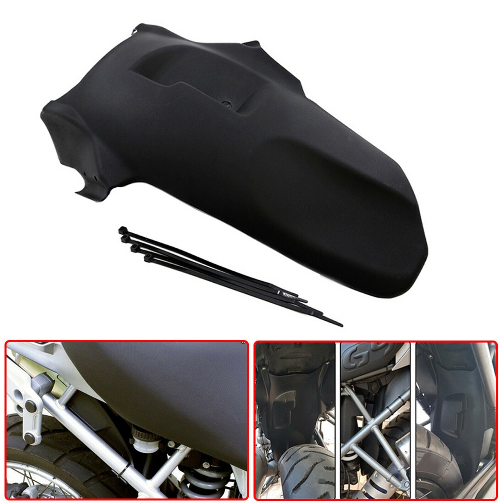 Black Pastic Motorcycle Rear Fender Mudguard Hugger for BMW R1200GS 08-12
