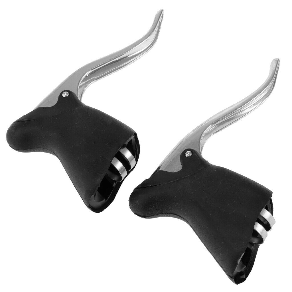 1 Pair Road Bike Drop Bar Brake Lever Bent Brake Handle  Handbrake