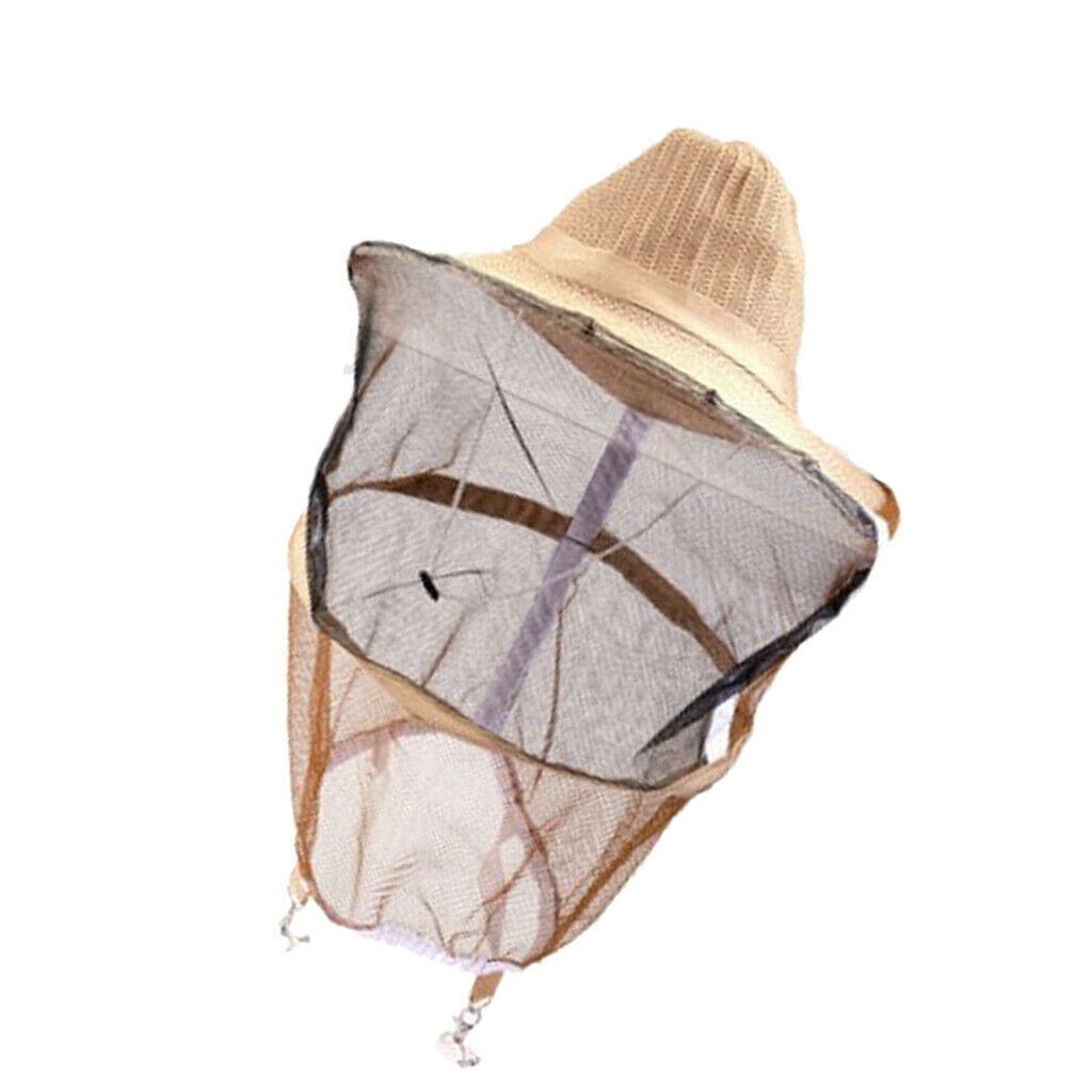 2pcs / Set Cowboy Nylon Beekeeping Veil Breathable Beekeeper Hat For