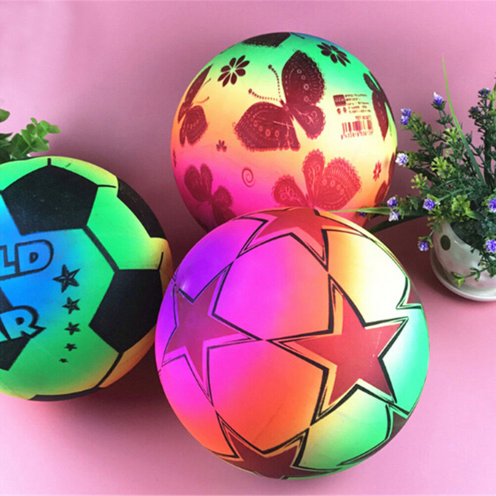 Beach Volleyball Inflatable PVC Blow UP Rainbow Football Play Balls Summe.l8