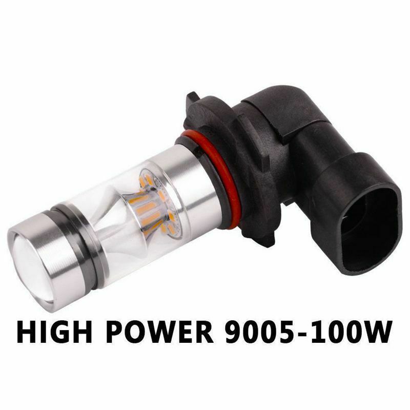2x 9005 HB3 6000K 100W 2323 LED Projector Fog Driving Light Bulbs White T6X3X3