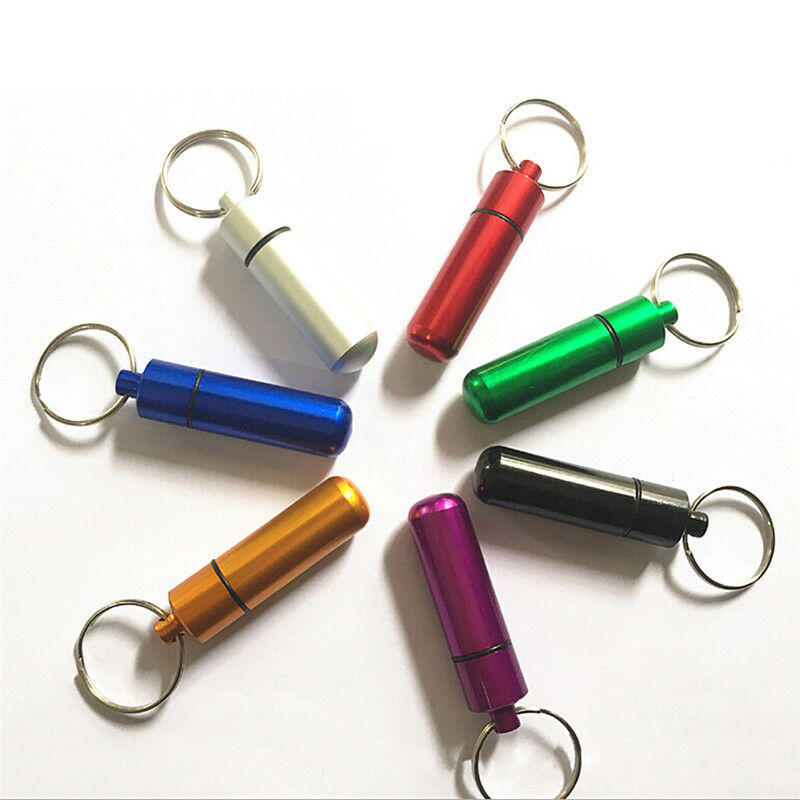 Waterproof Survival Match Pill Box Case Bottle Bait Holder Keychain ContaineDEAU