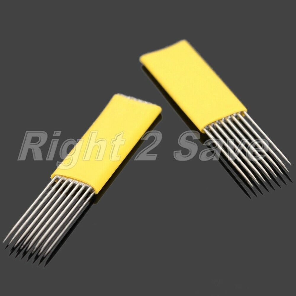 10pcs Eyebrow Tattoo Blades Double Row Fog 15pin Needles Permanent Makeup Tool