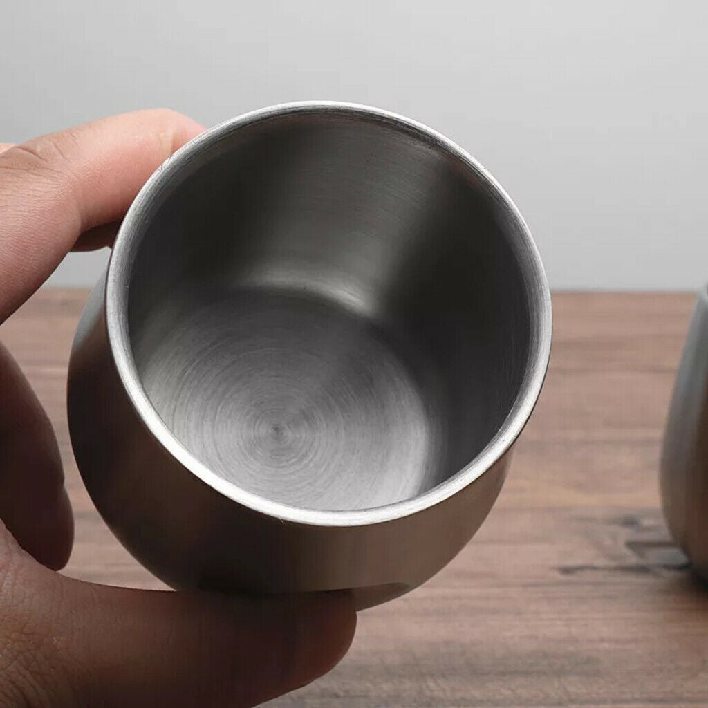2xStainless Stemless Wine Goblets Vacuum Insulated Travel Tumbler Cup 200ml