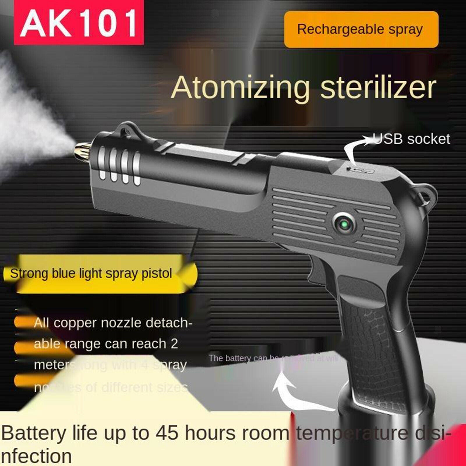 USB Rechargeable Nano Sanitizer Sprayer Disinfectant Fogger Machines 500ml