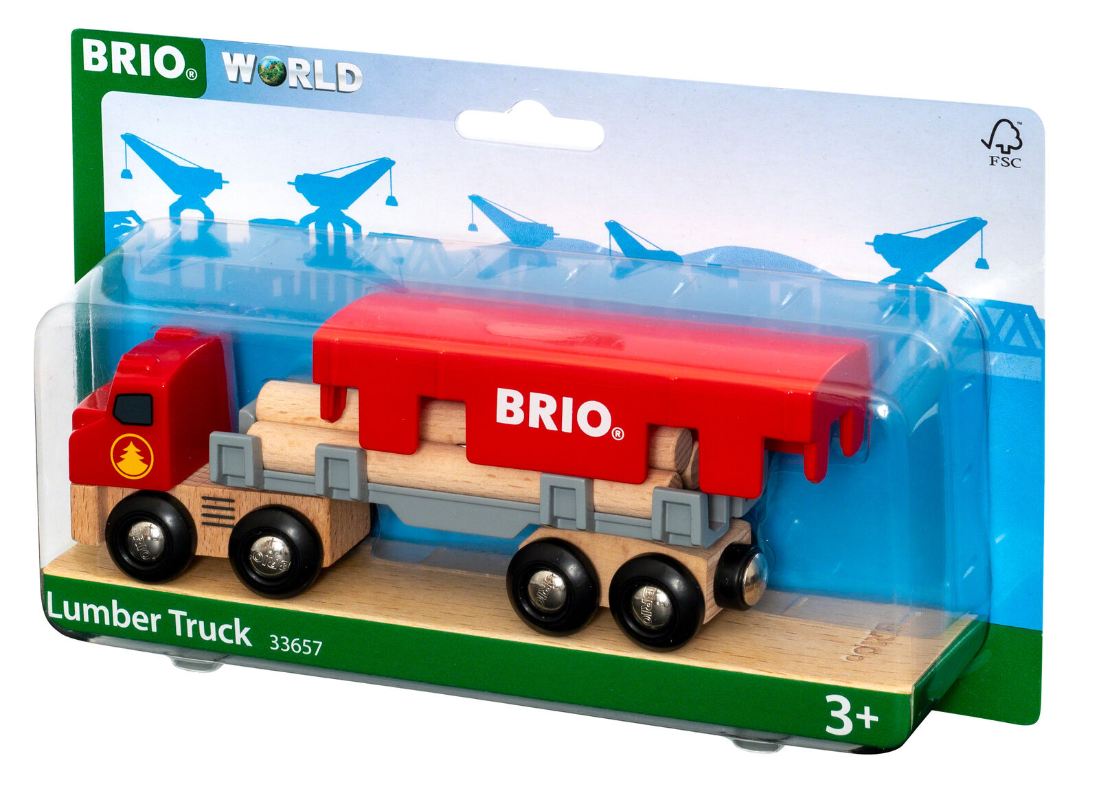 33657 BRIO Lumber Transport Truck Wagon Wooden Building Train Railway Age 3yrs+