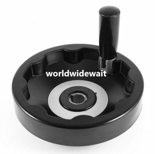 Lathe Milling Machine Revolving Handle Hand Wheel Black 14mm x 125mm