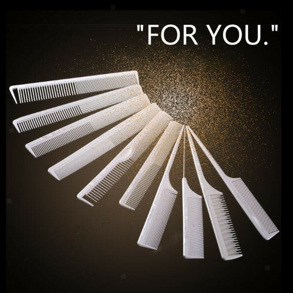 10pcs/Set Professional Hair Brush Comb Salon Barber Anti-static Hair Combs
