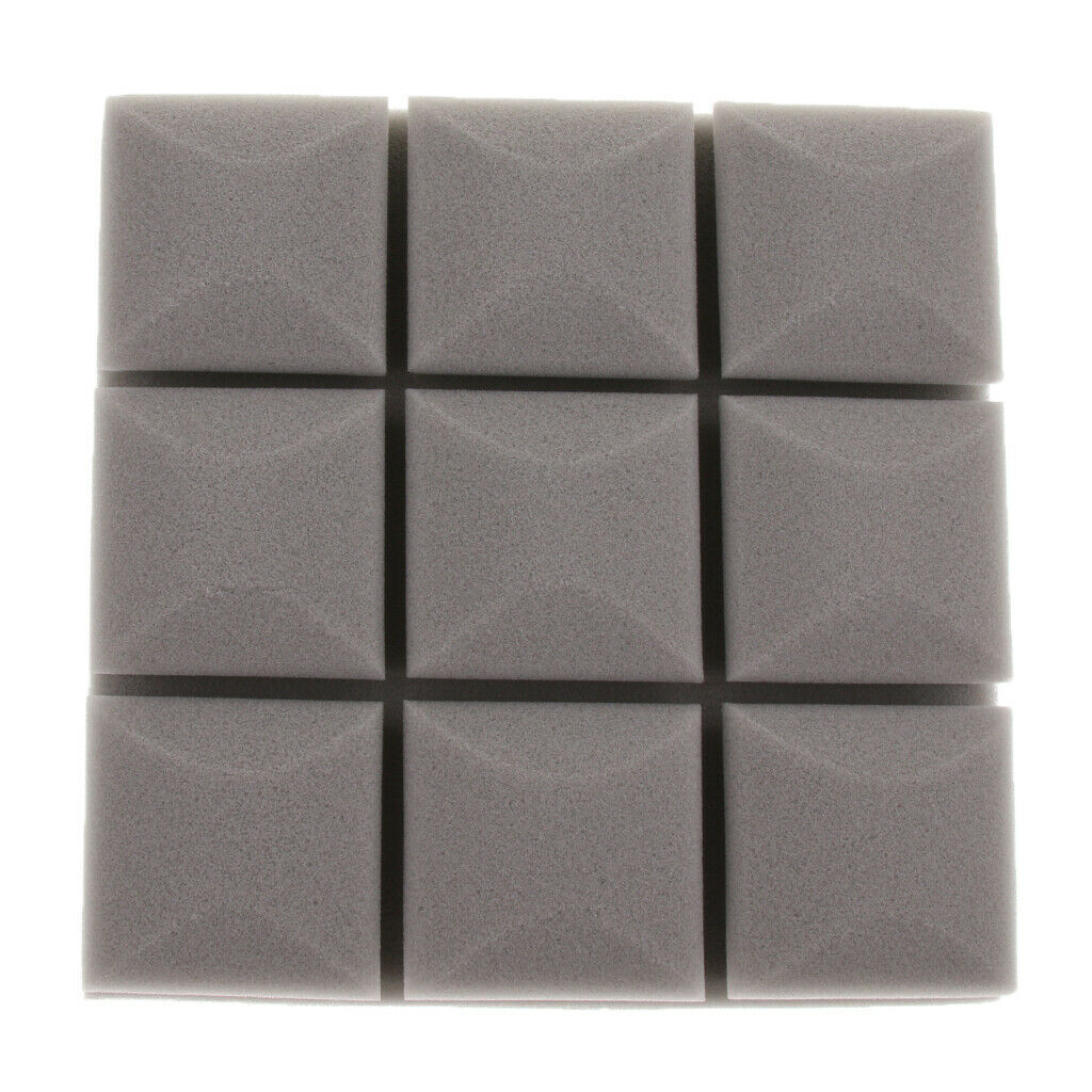 6pcs Acoustic Foam Sound Absorption Panels for Home Audio Equipment Gray
