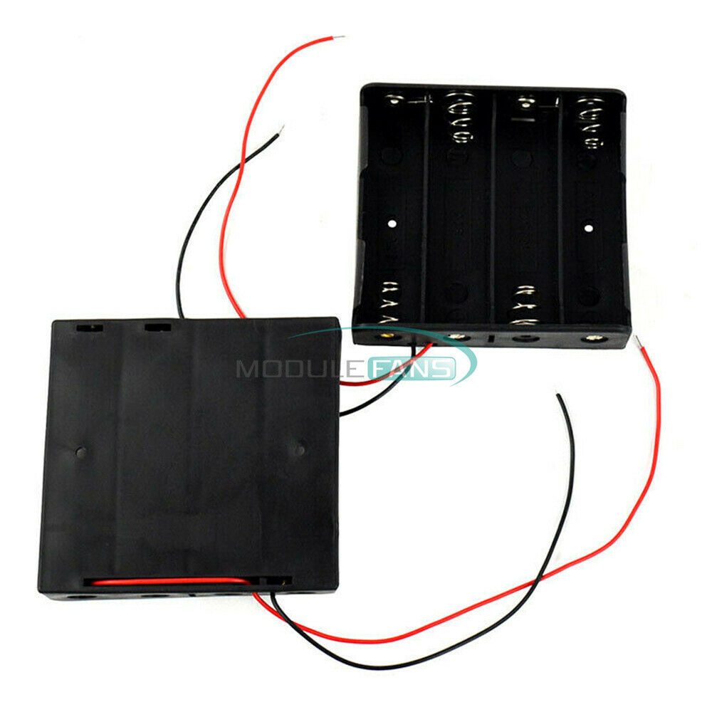 4X 18650 Battery ABS Power Bank Cases Holder Storage Box + Leads