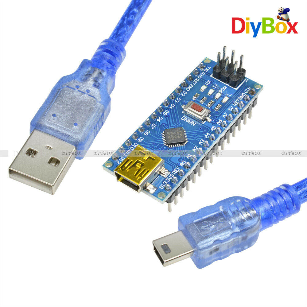 2PCS Mini USB Nano V3.0 ATmega328 16M 5V Micro-controller CH340G board F Arduino