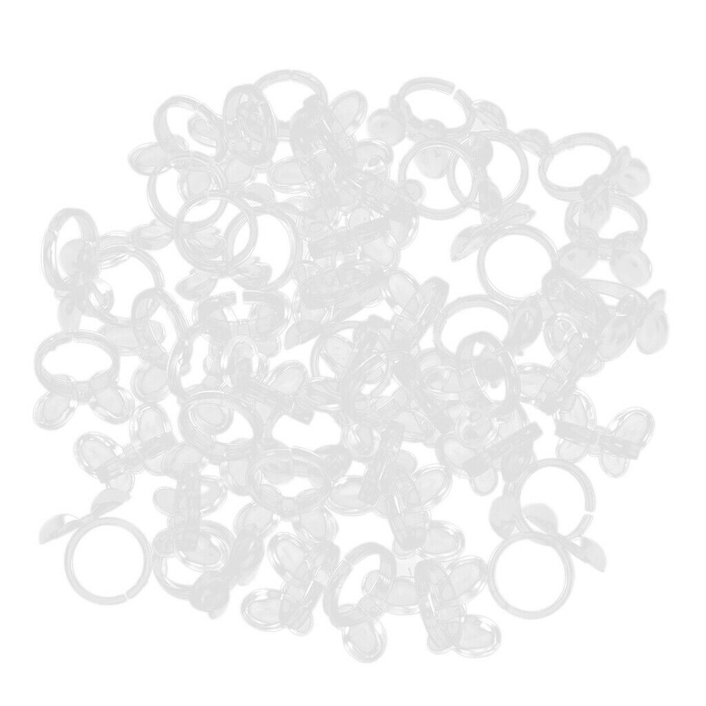 300 Pieces Clear Butterfly UV Gel Display Nail Art Ring Polish Color Chart