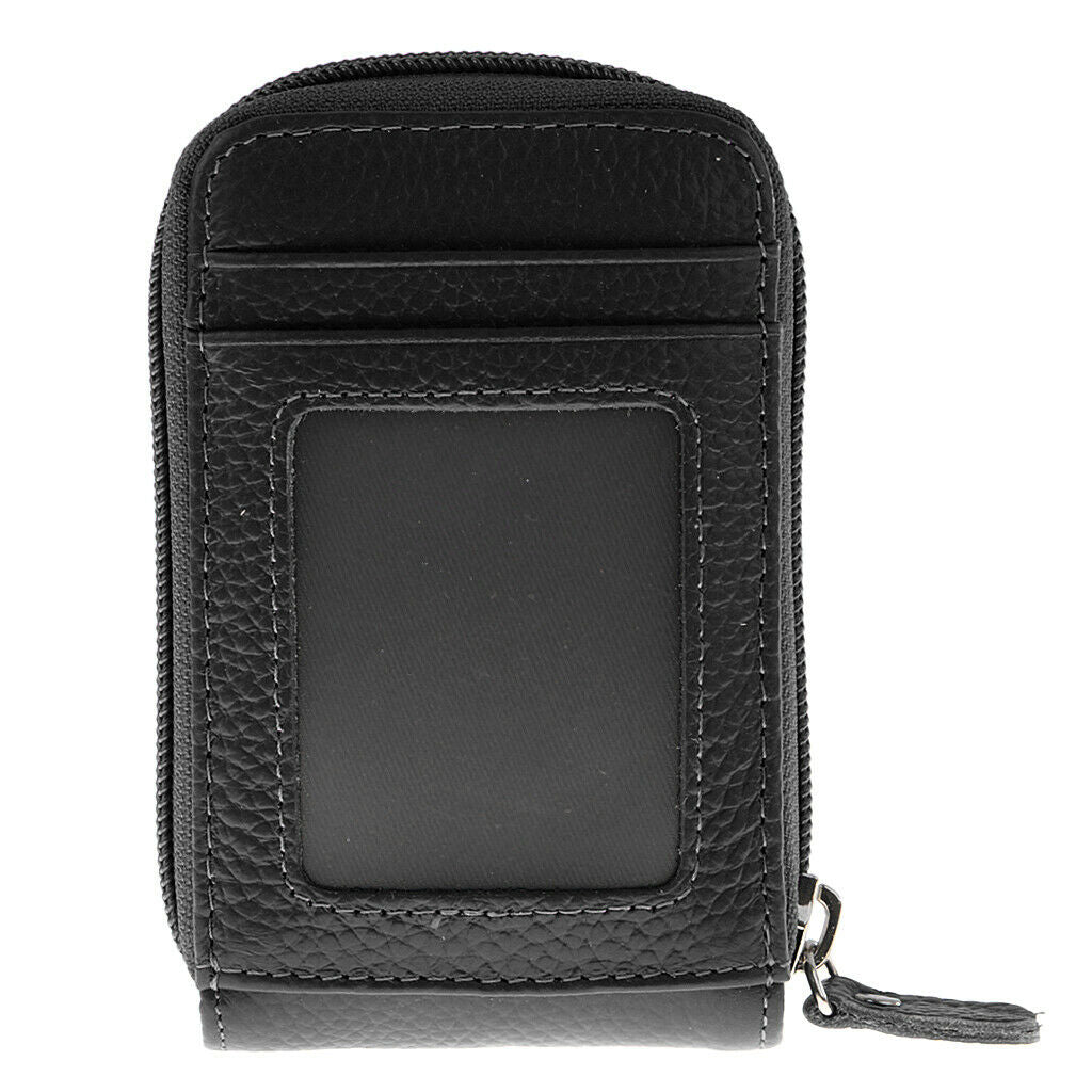 Mens/Womens Mini Leather Wallet ID Credit Cards Holder Organizer Purse Black
