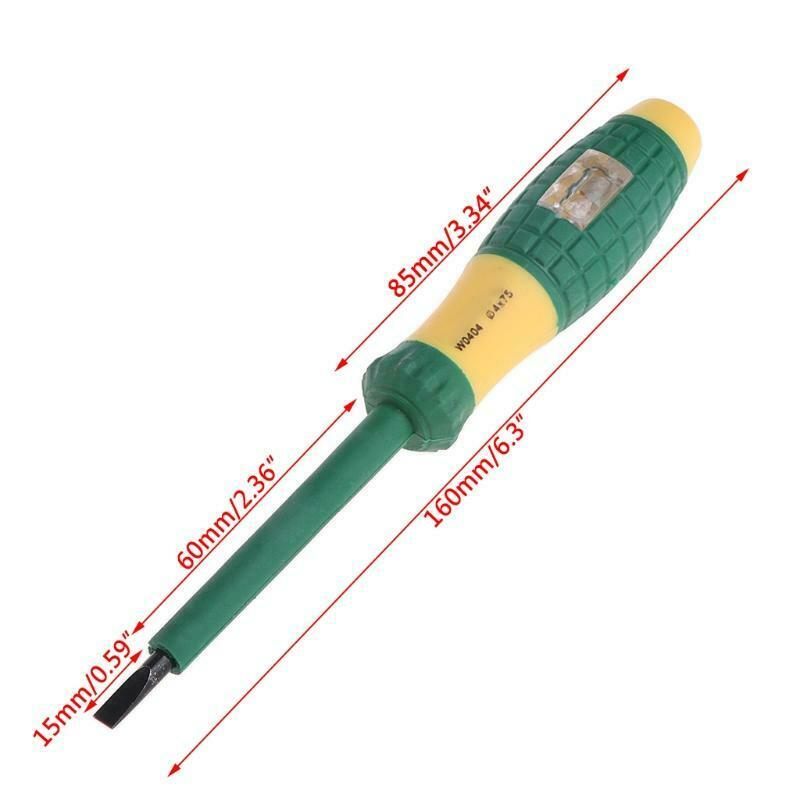 Electrical Tester Pen 220V Slotted Screwdriver Voltage Power Detector Probe 4mm