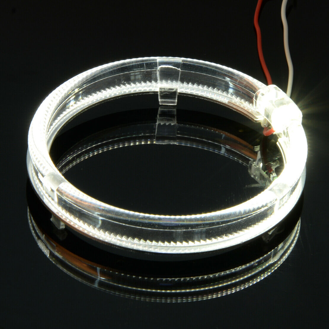 2pc White LED Light Guide Angel Eyes Halo Rings for Car Headlight Retrofit BEST