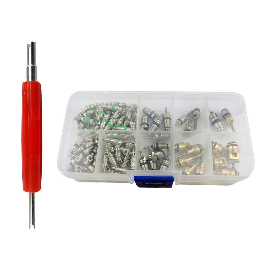 135pcs Truck R12 R134 Air Conditioning A/C Valve Core&Remover Assortment Kit