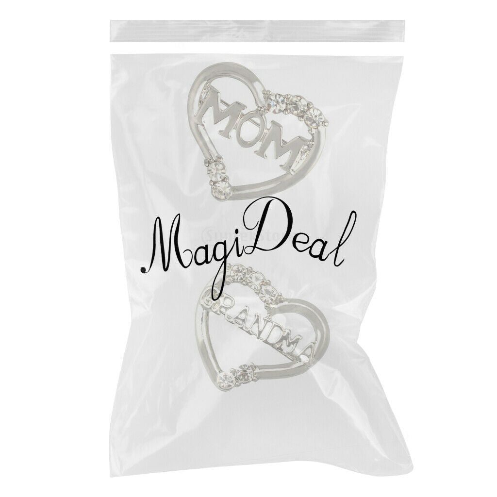 Love Heart Crystal Brooch Pin Mother's Day Birthday Gift for MOM GRANDMA