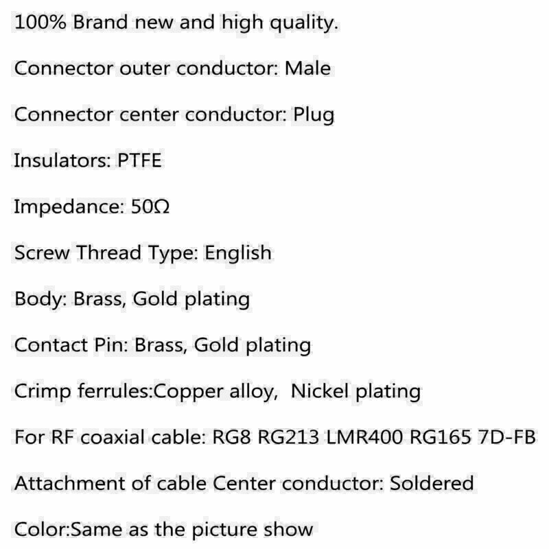 10Pc Connector SMA Male Plug Crimp RG8 RG213 LMR400 RG214 9913 Cable Straight CN