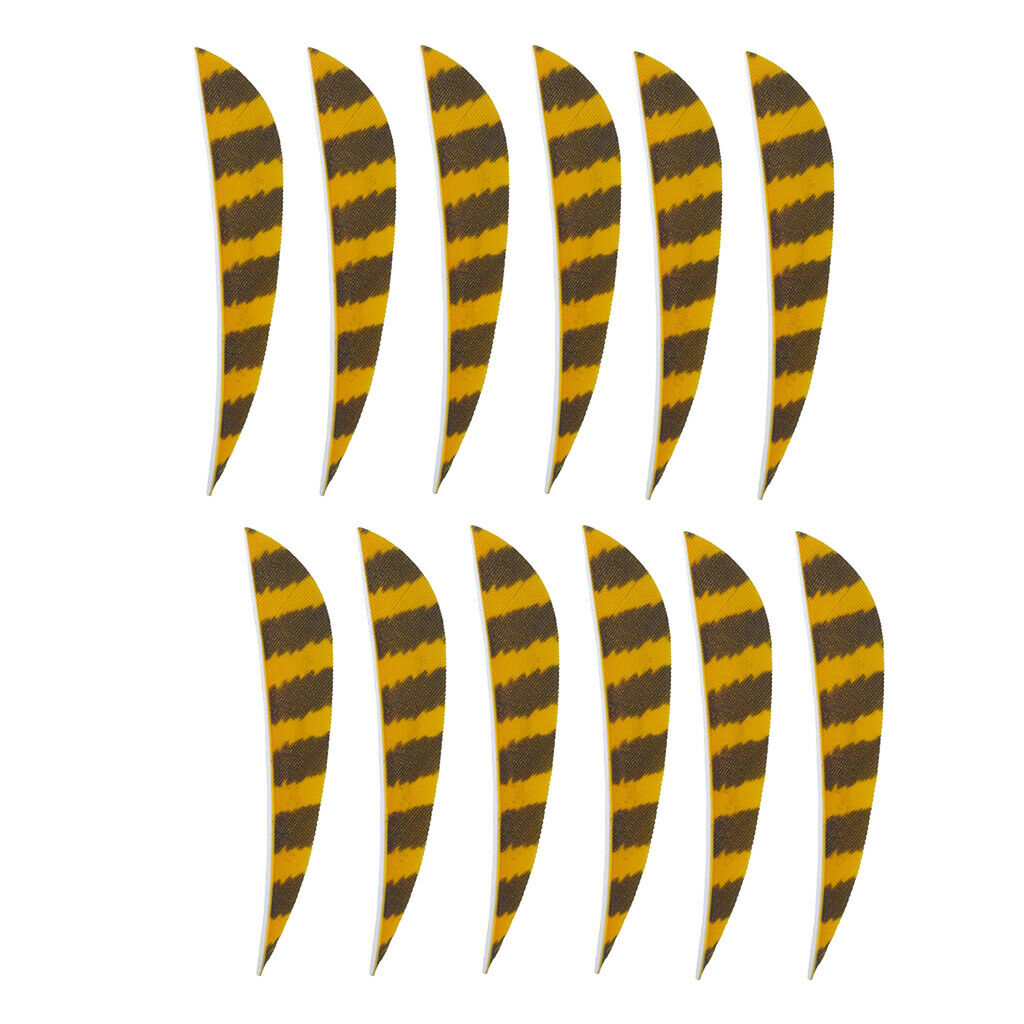 12x 3" Turkey Feather Arrow Fletches Archery Bow Right/Left Wings Yellow