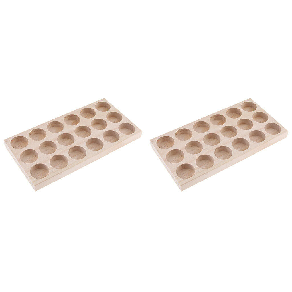 2X 18 Slots Essential Oil Holder Display Wooden Storage Case Tray Organizers