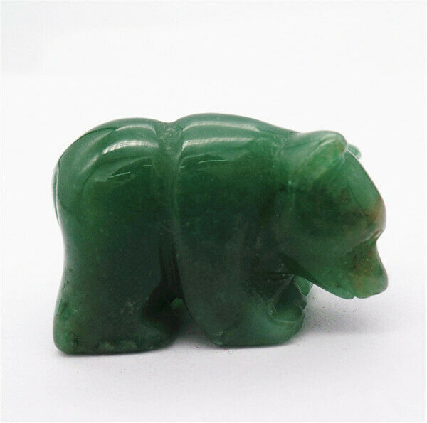 38x24x16mm Natural Green Aventurine Carved Bear Decoration Statue Decor HH7757