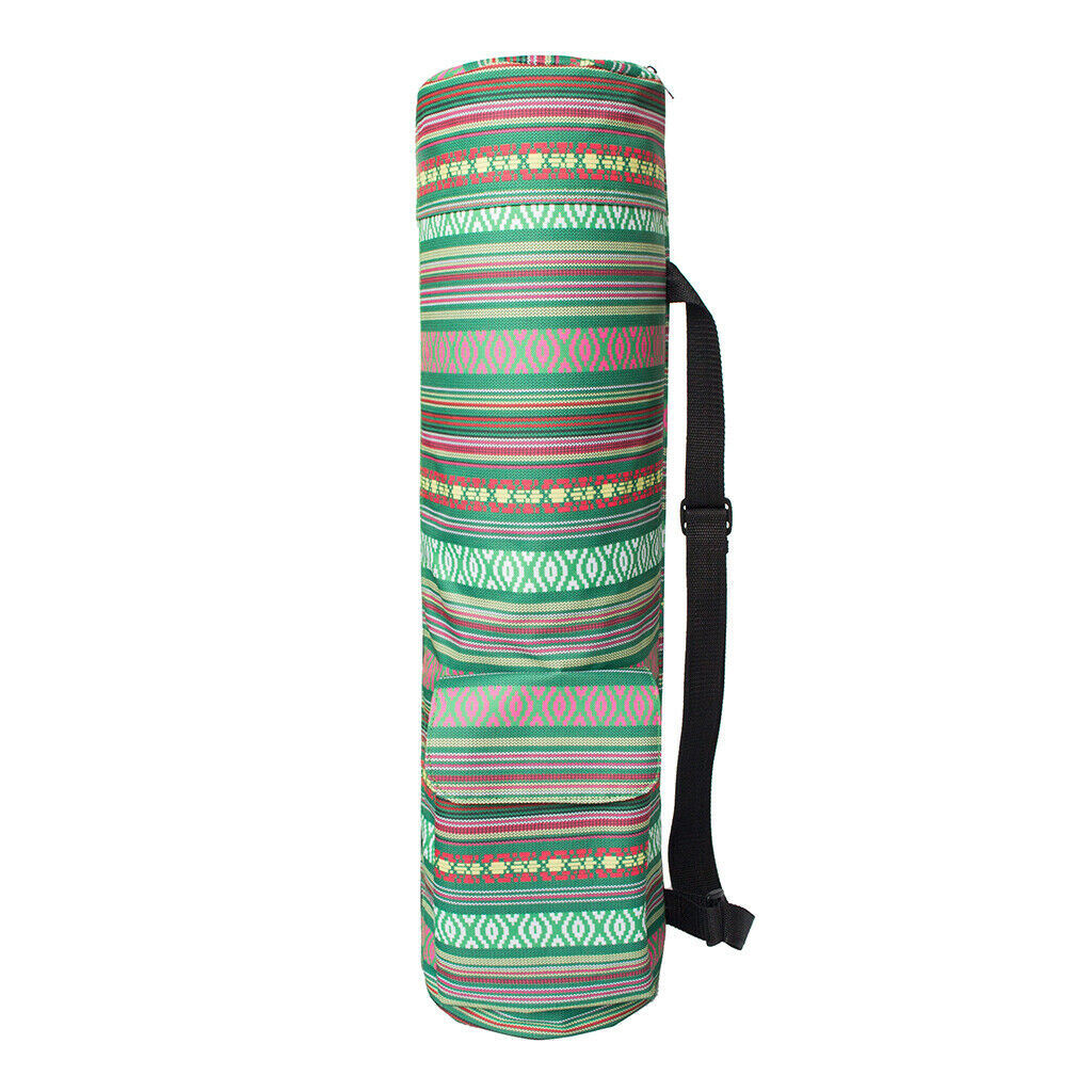 Yoga Mat Carrier Backpack Zipper Closure Shoulder Strap Bag & Phone Pocket