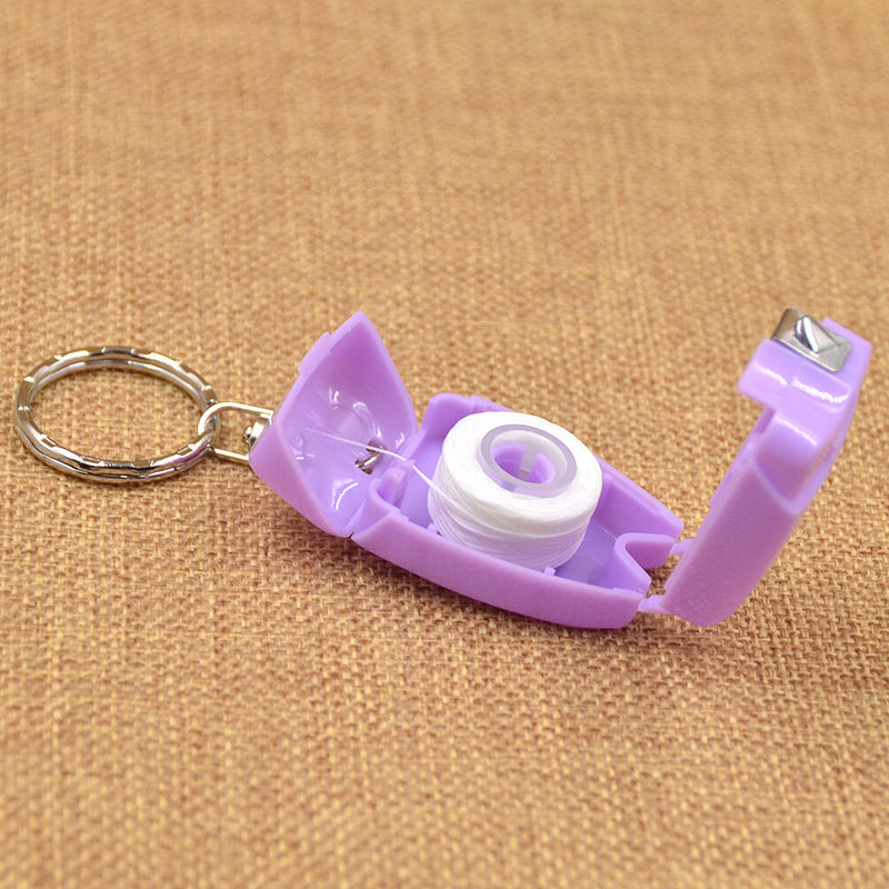 Cute Candy Color Portable Dental Floss Keychain Oral Health Hygiene Random 1pc