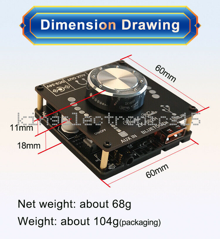 1PCS Bluetooth 5.0 TPA3116D2 HIFI Digital Power Amplifier board 50WX2 Stereo AMP