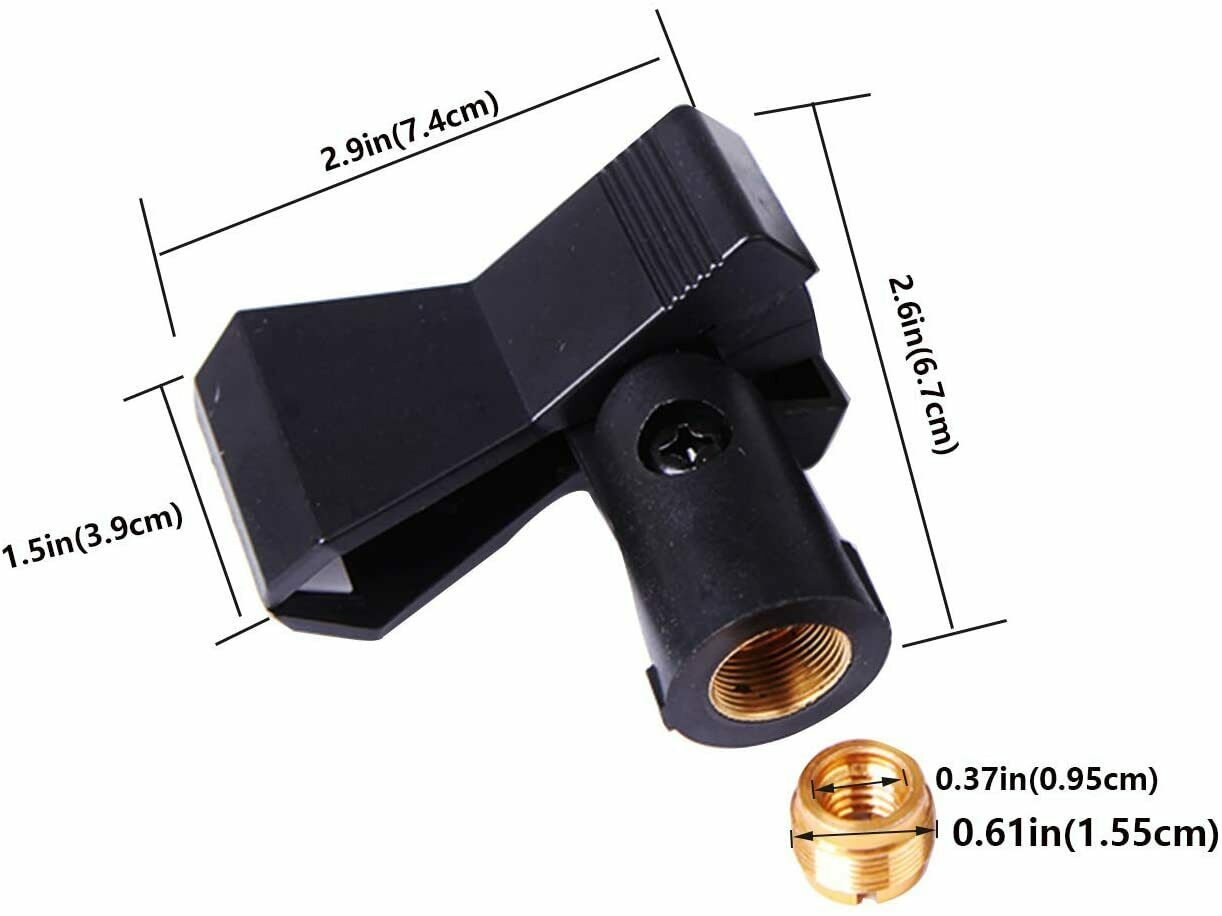 Universal Adjustable Dual Wireless Microphone Clip Holder With Adapter For SLX24