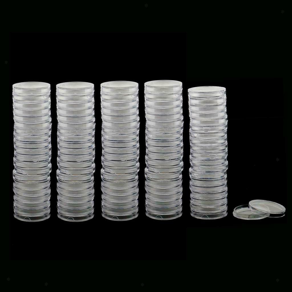 100Pcs Memorial Coin Storage Display Capsules Holders Case Storage 28mm