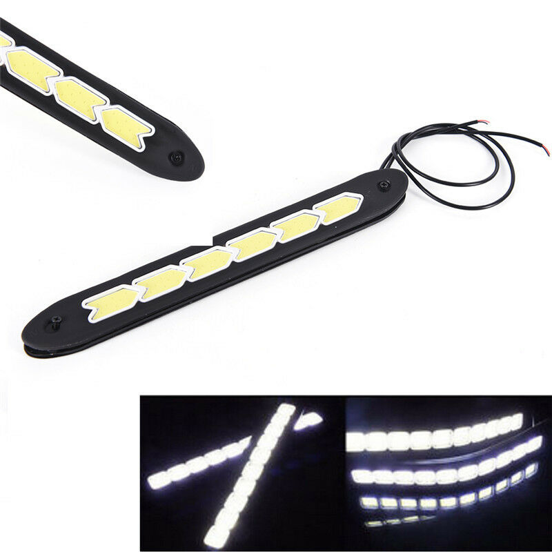 2Pcs 12V 20W Waterproof LED Daytime Running Light DRL COB Strip Lamp Fog Car  Tt